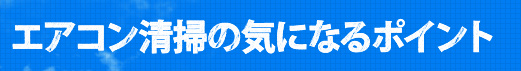 エアコン清掃の気になるポイント