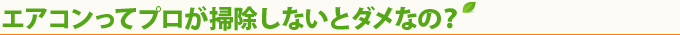 エアコンってプロが掃除しないとダメなの？